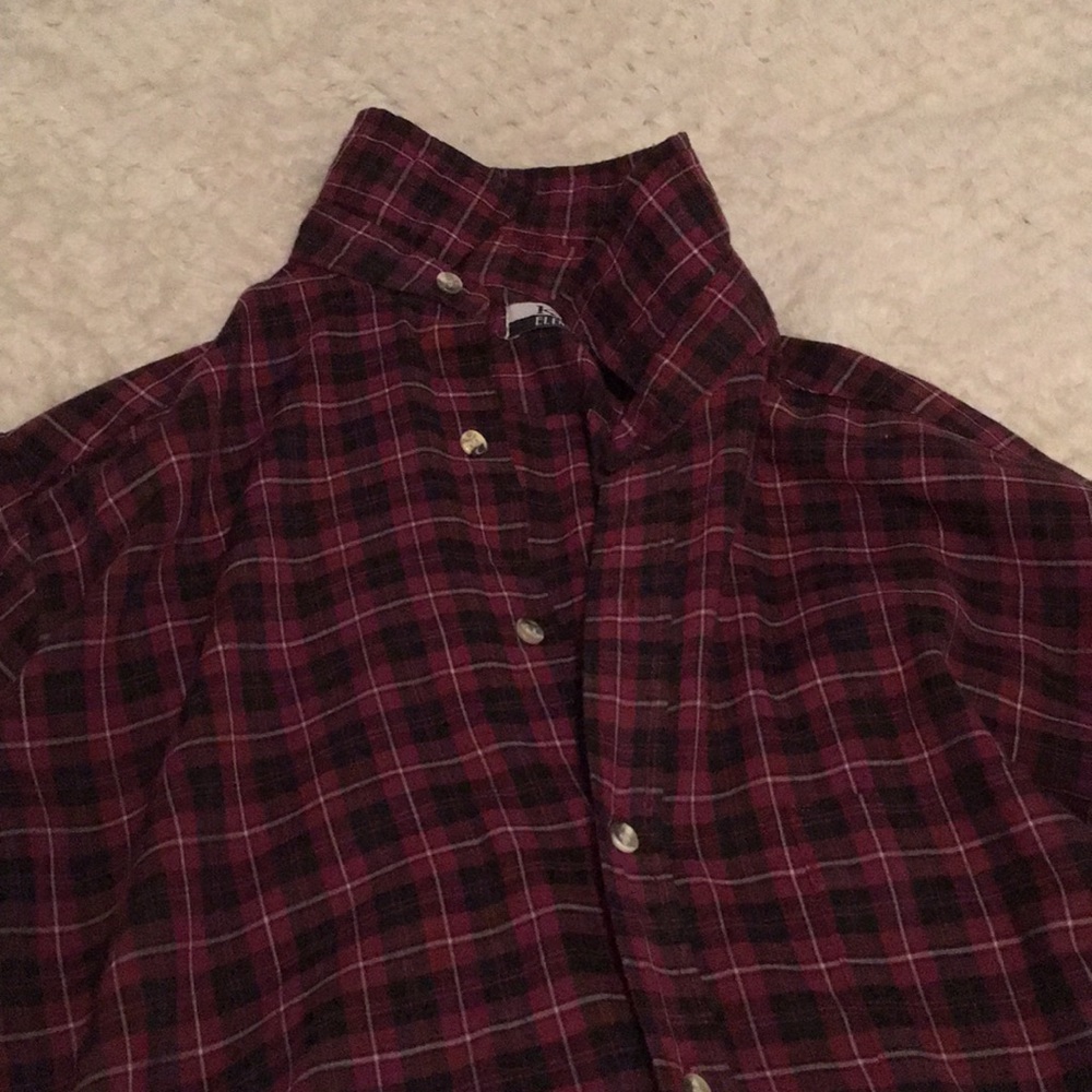 Dark purple and black plaid shirt// Flannel